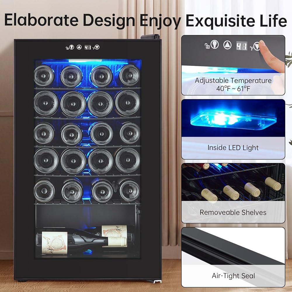 VERSOS 冷温庫 24L Amazon.com: Garvee Wine Fridge 24 Bottle, Wine Cooler